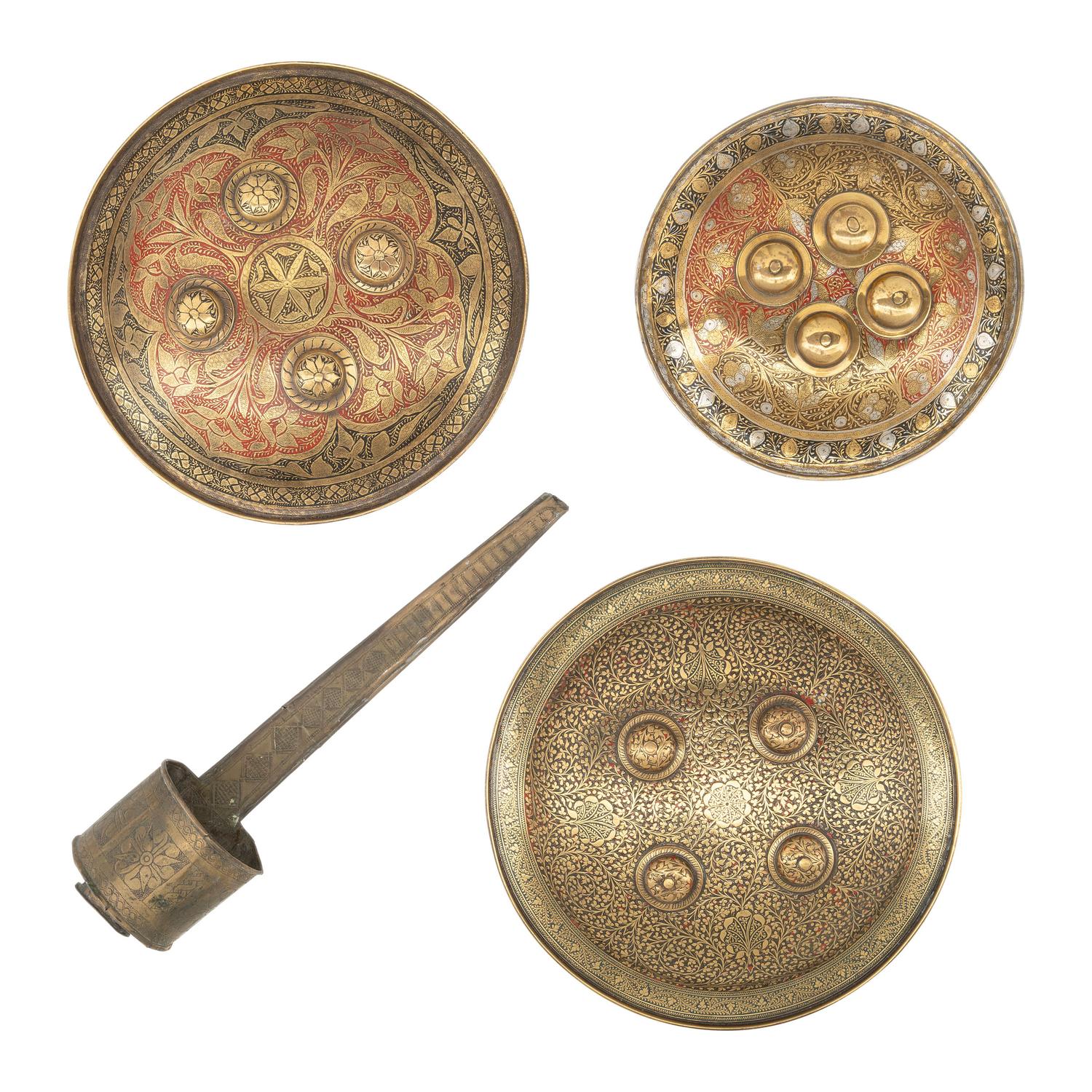 Three Dahl Bucklers and Katar Scabbard