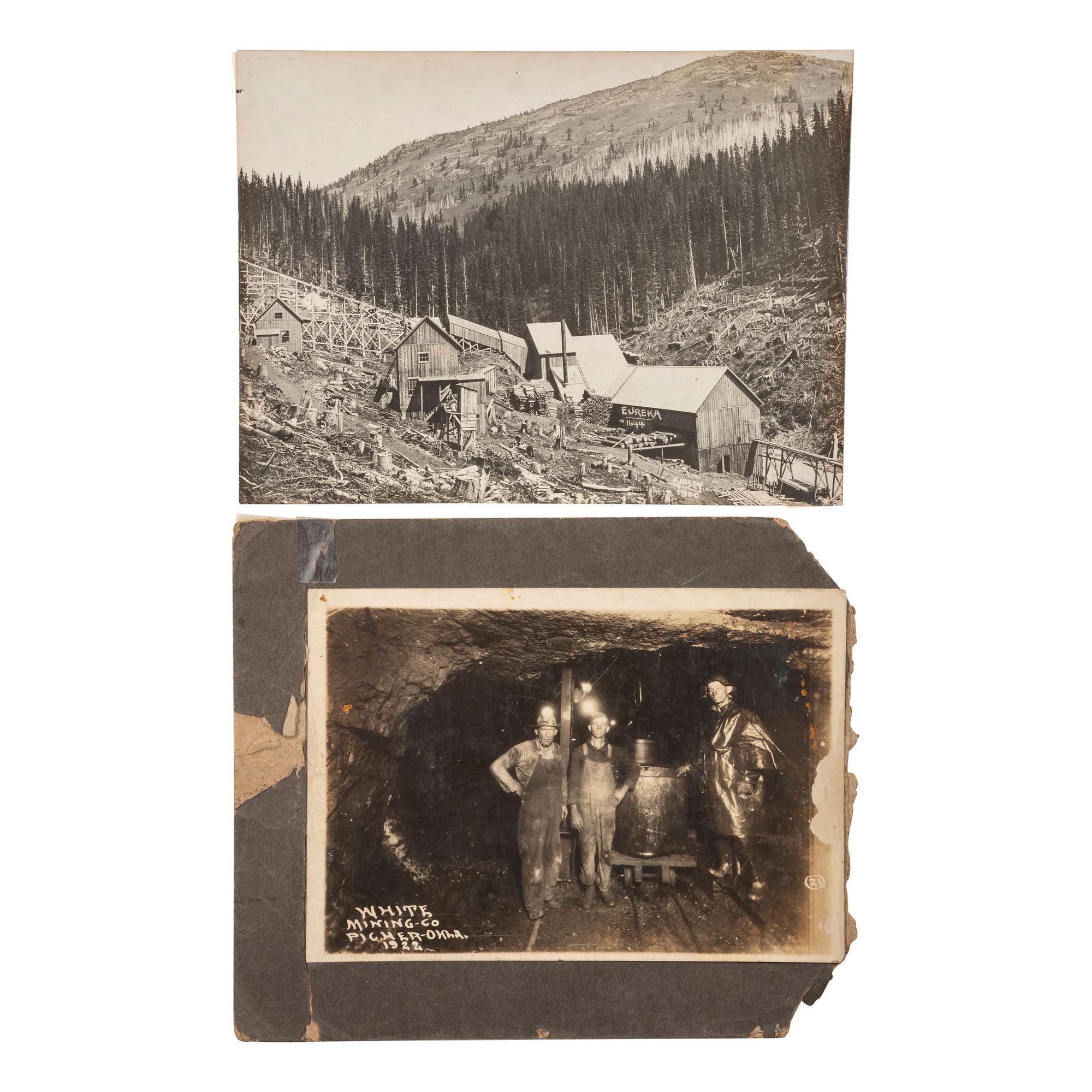 [MINING]. A group of early photographs and ephemera related to mining in the western United States, Canada, and Alaska, comprising: