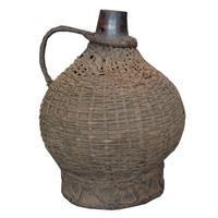 A Wood and Wicker Gourd Calabash 10" W x 10" D x 13" H — West Africa, 20th Century