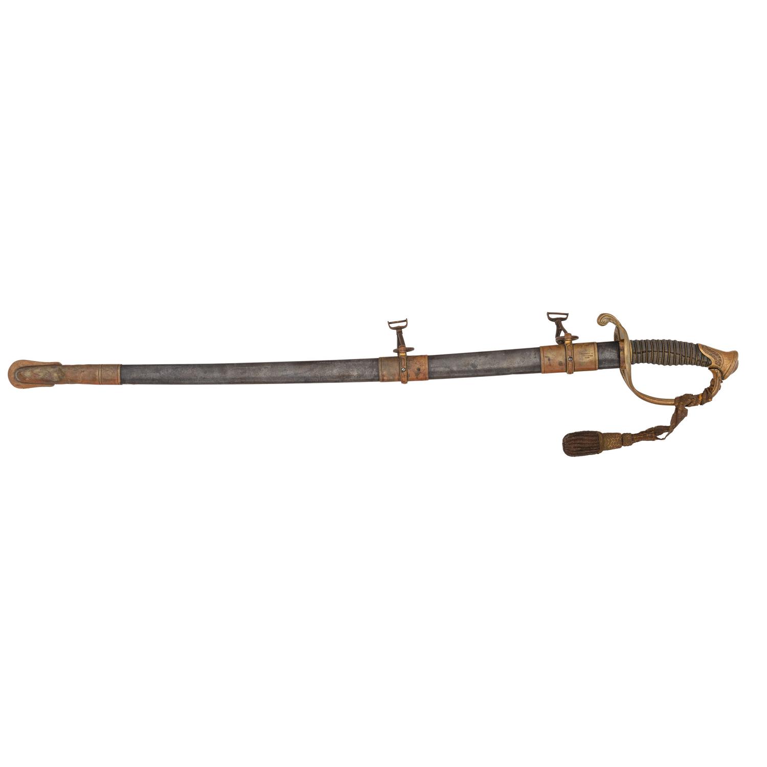 Captain E.L. Jones, Company D, 54th Massachusetts Infantry, WIA Fort Wagner, South Carolina, Model 1850 foot officer's presentation sword.