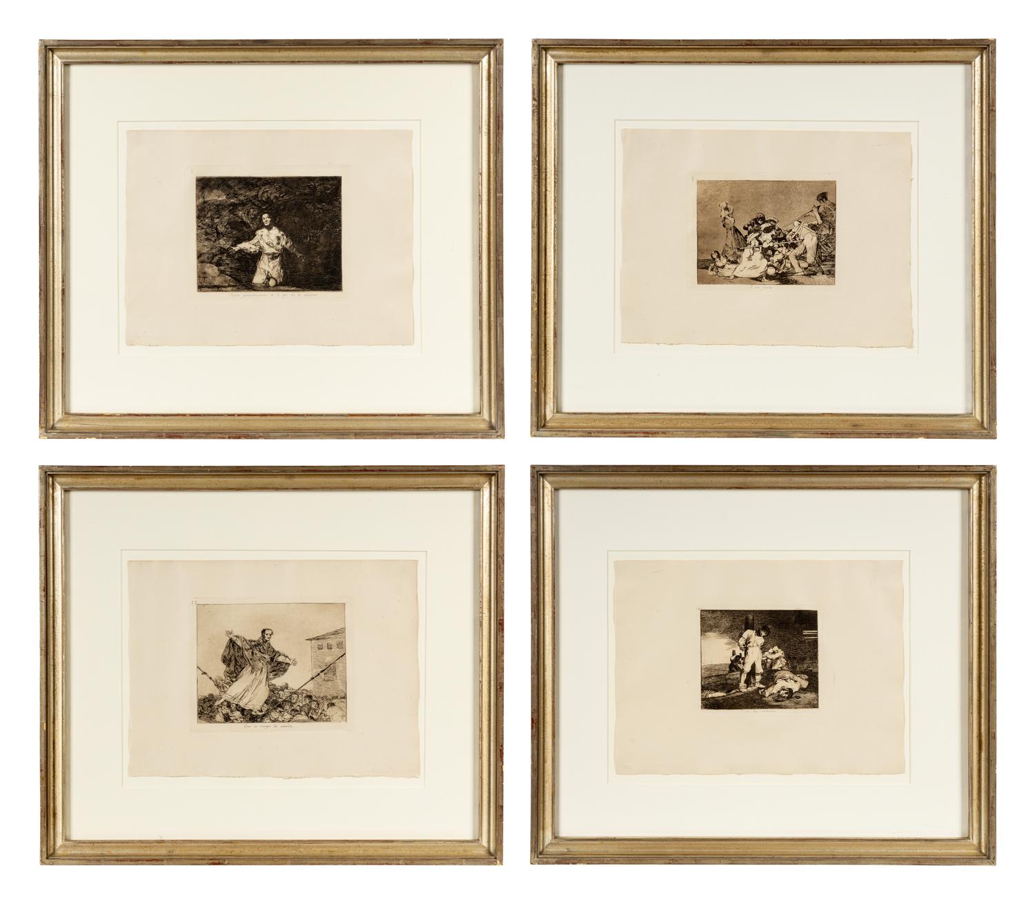 Four plates from Los desastres de la Guerra , (printed later)