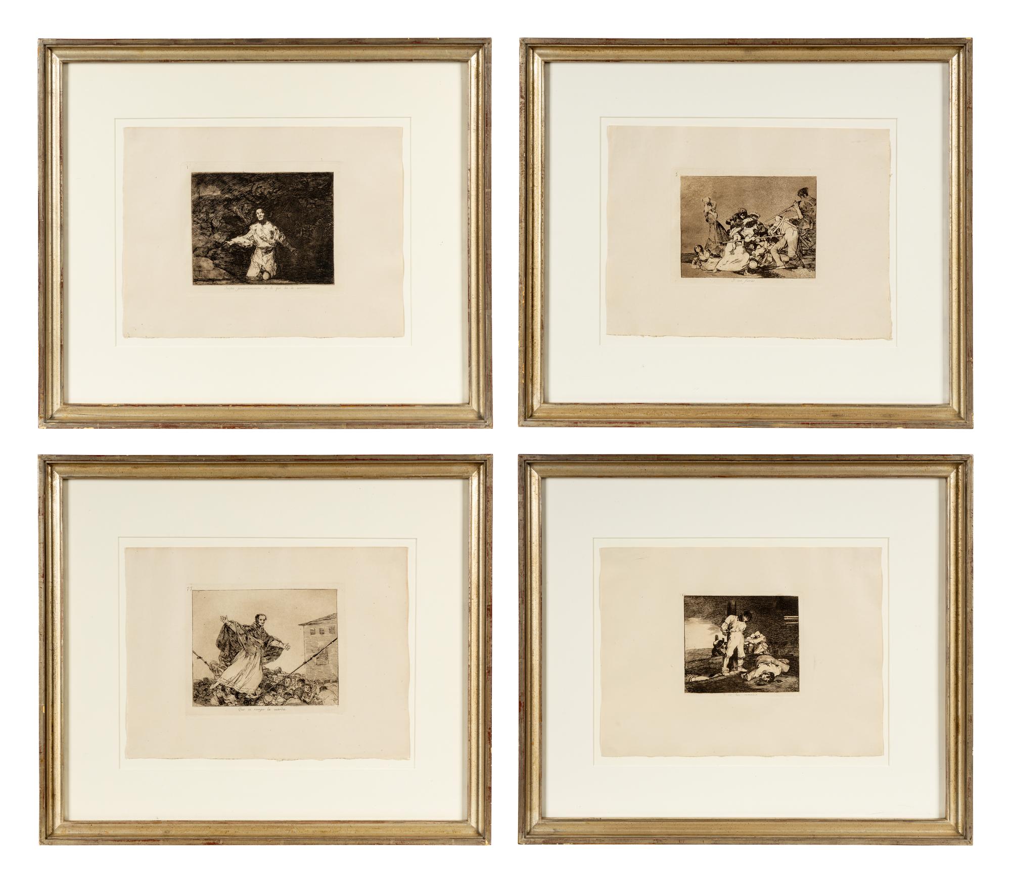 Four plates from Los desastres de la Guerra , (printed later)