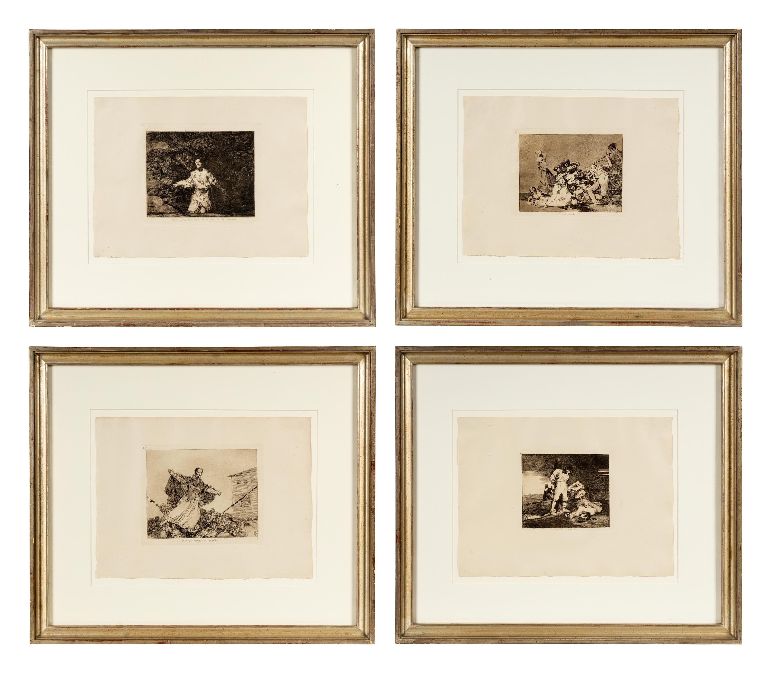 Four plates from Los desastres de la Guerra , (printed later)