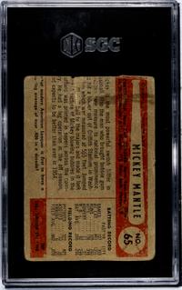 A 1954 Bowman Mickey Mantle Baseball Card (SGC Authentic - Altered)
