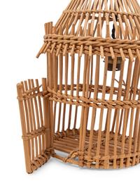 A Small Rattan Bird Cage Wired as a Pendant Light Fixture
