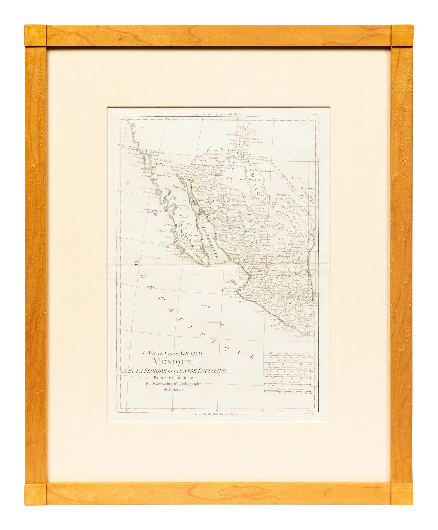 Five Framed Maps Pertaining to Louisiana and the Surrounding States