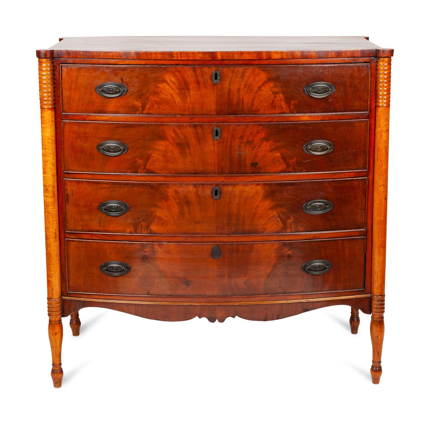 A Bowfront Federal Chest of Drawers
