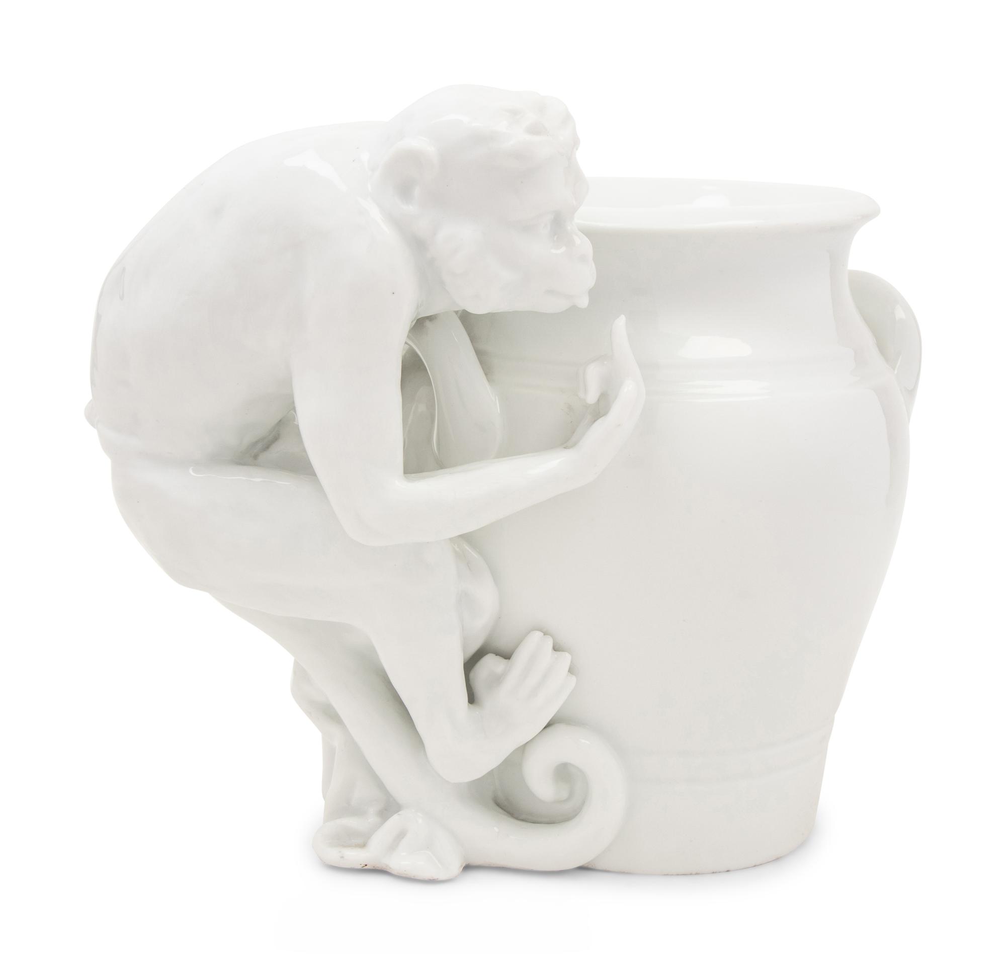 A Meissen White Glazed Porcelain Vase
