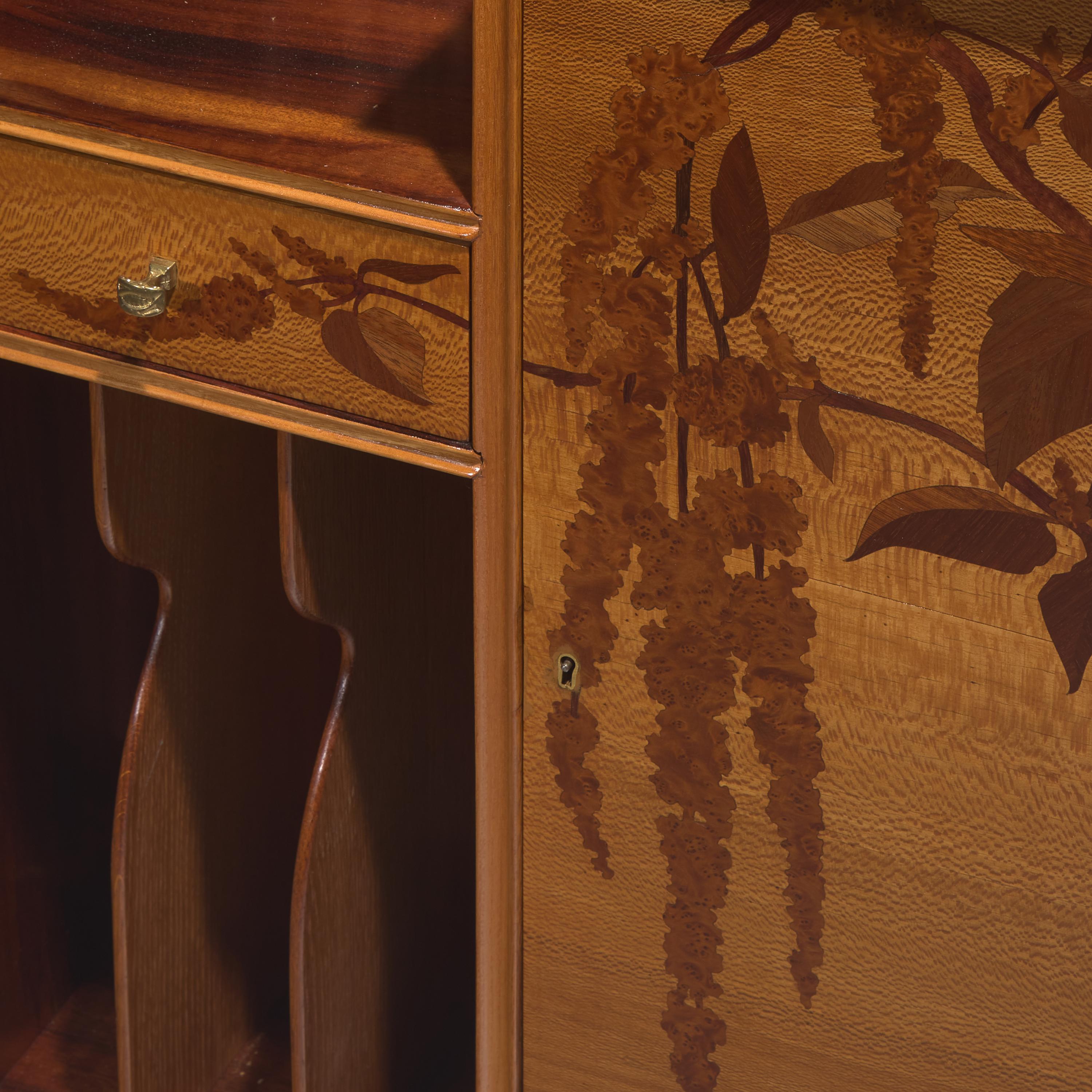 Louis Majorelle (French, 1859–1926) — French Art Nouveau Cabinet with Wisteria Marquetry, c. 1900-03