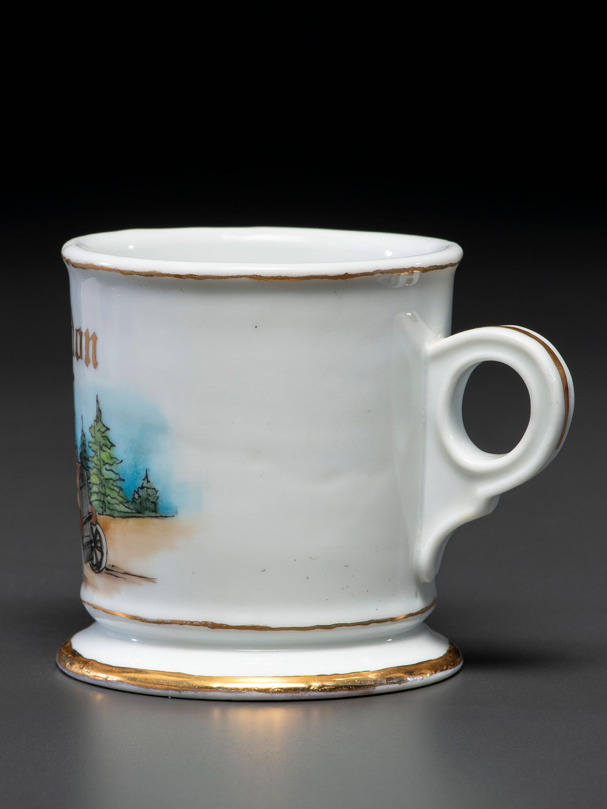 A Florist's Porcelain Occupational Shaving Mug