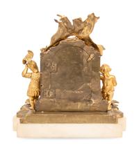 RELEASED TO OWNER - A French Gilt Bronze and Marble Mantel Clock