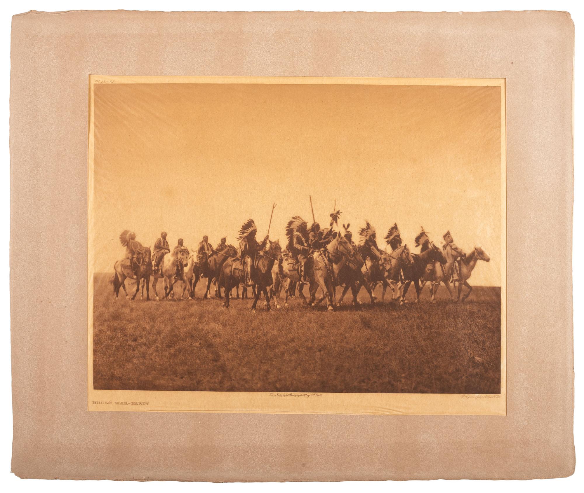 CURTIS, Edward (1868-1952). Brulé War-Party (Plate 85, portfolio 3)
