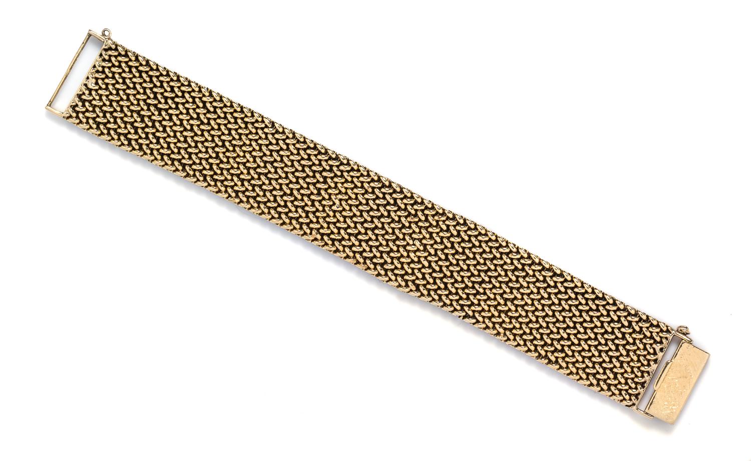A Yellow Gold Woven Link Bracelet, Seaman Schepps, 61.80 dwts.
