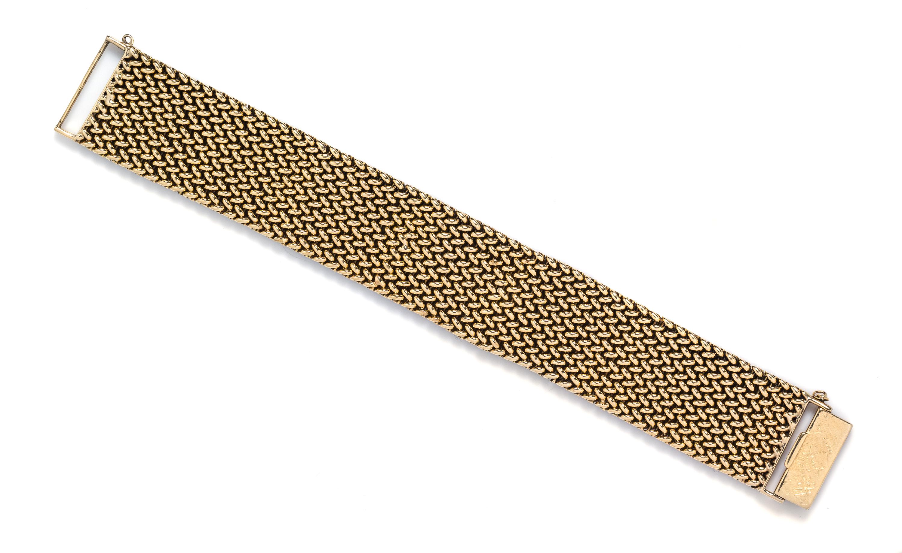 A Yellow Gold Woven Link Bracelet, Seaman Schepps, 61.80 dwts.