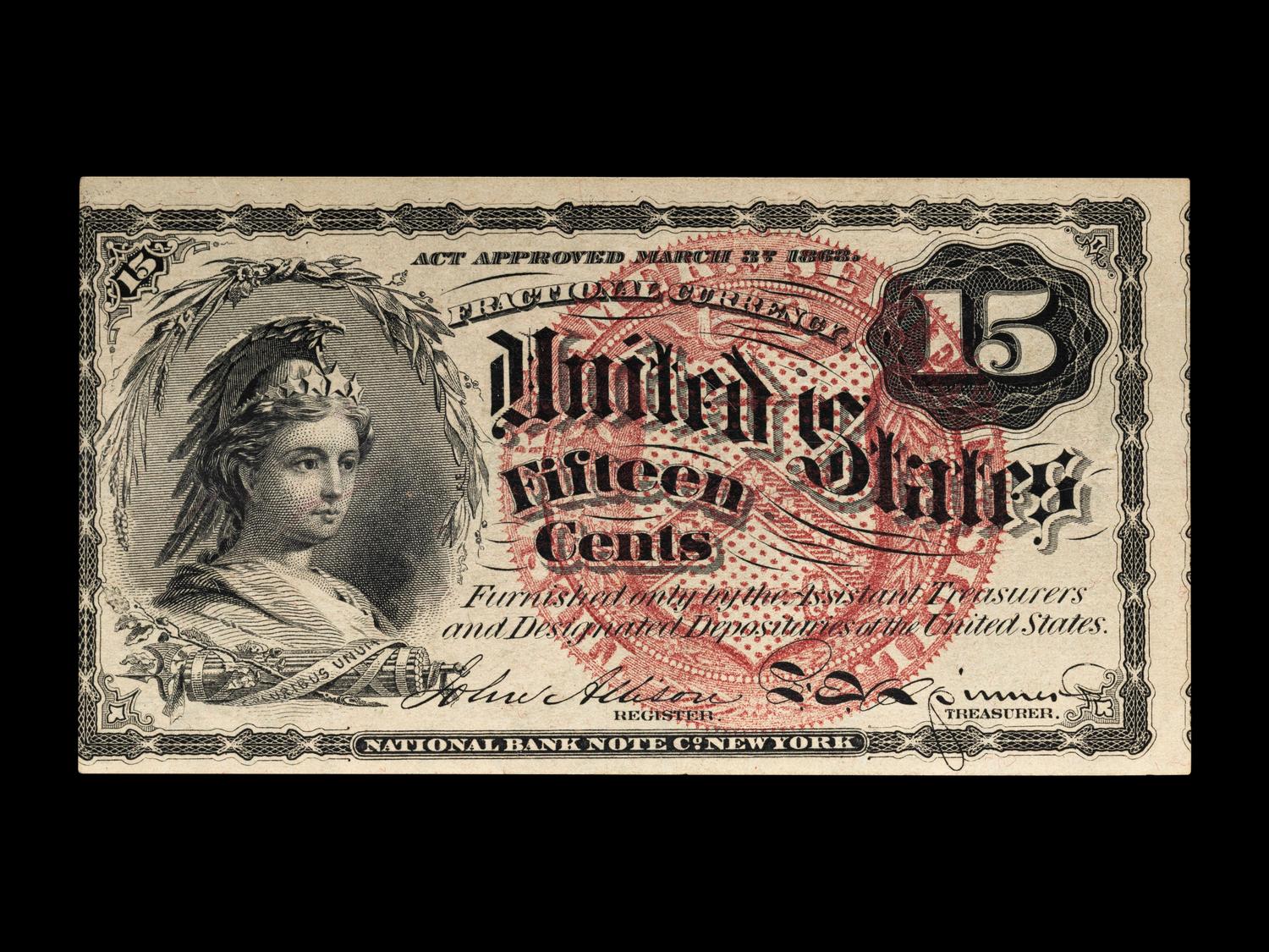 A Fourth Issue Fractional Currency 15c Note