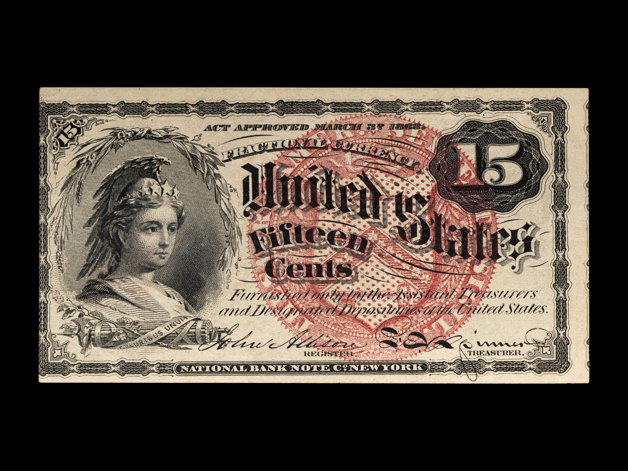 A Fourth Issue Fractional Currency 15c Note