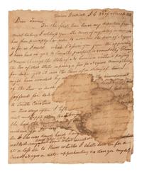[ENSLAVEMENT & ABOLITION]. Letter from a southern slave trader describing the transportation of enslaved persons from Virginia to auction markets in the Deep South, 1820.