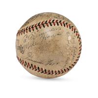 A 1932 Philadelphia Athletics Team Signed Autograph Baseball Featuring Jimmie Foxx, Eddie Collins, Connie Mack, Lefty Grove and Al Simmons (JSA Letter of Authenticity)