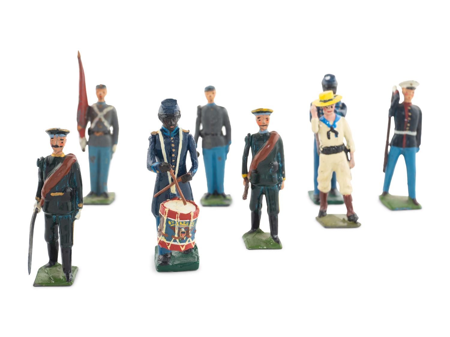 A Large Collection of Painted Metal Soldiers