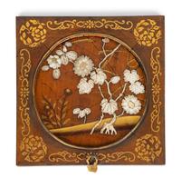 A Japanese Mother-of-Pearl and Bone Inlaid and Gilt Lacquered Wood Panel — 19TH/20TH CENTURY