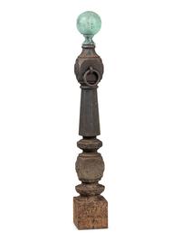 A Cast-Iron Hitching Post with Copper Finial
