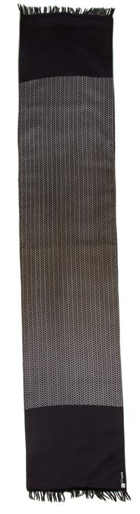 An Hermes Black Silk and Cashmere Muffler, 54" x 11".