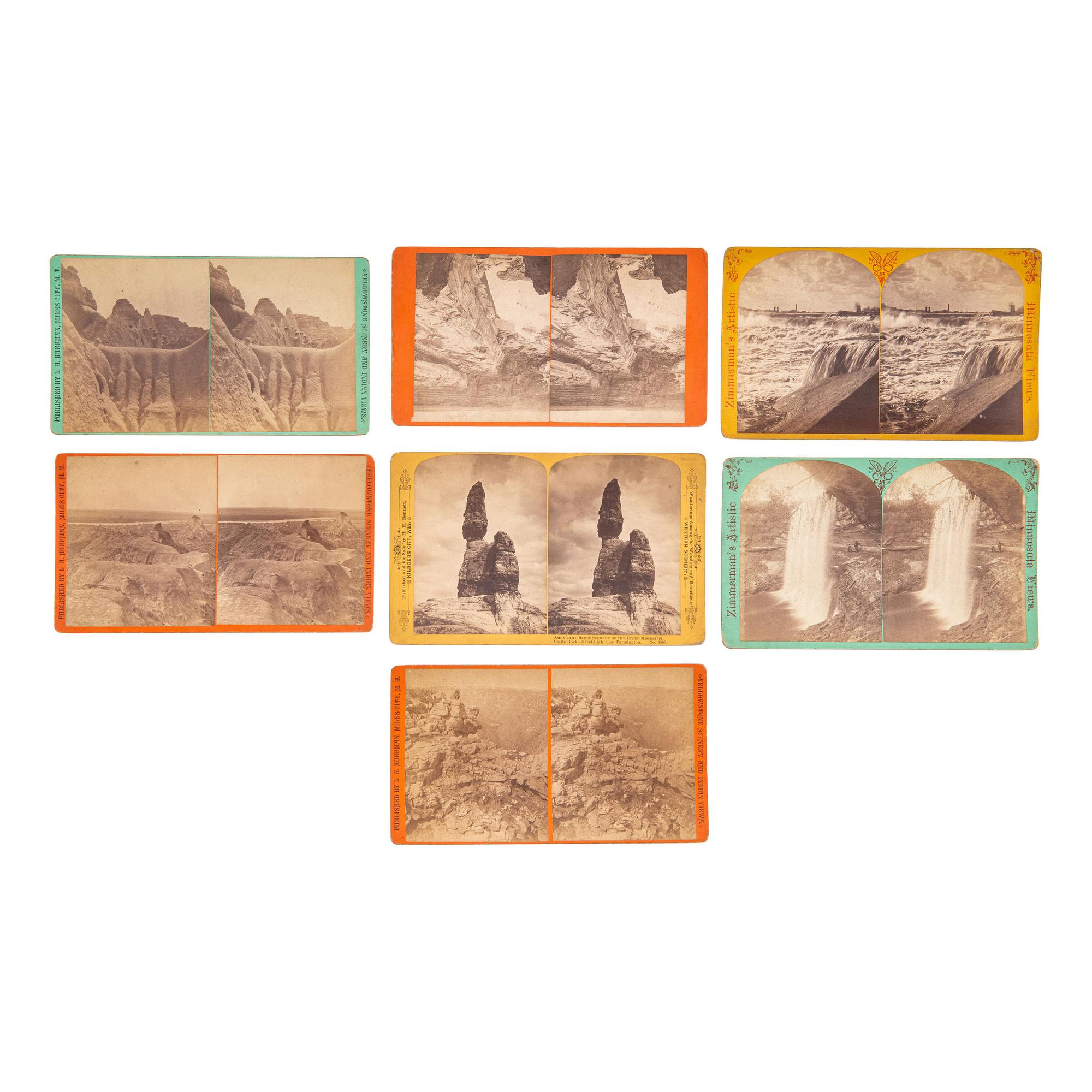 [EARLY PHOTOGRAPHY] -- [CRONAU, Rudolf]. A group of 34 assorted stereoviews featuring landscapes and manmade structures around the world, with a concentration on the American west, collected by artist Rudolf Cronau.