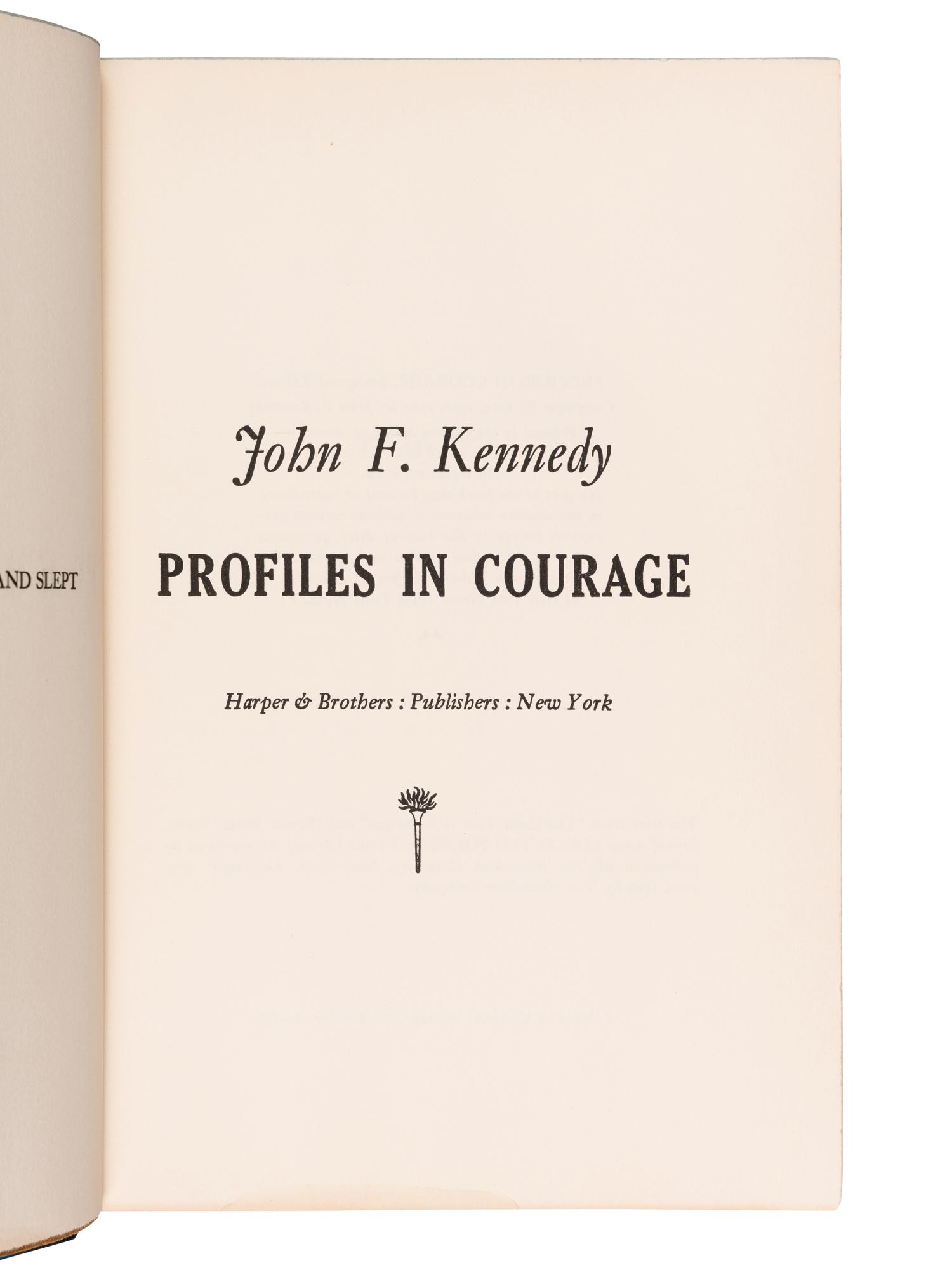 KENNEDY, John F. (1917-1963). Profiles in Courage . New York: Harper & Brothers, 1961.