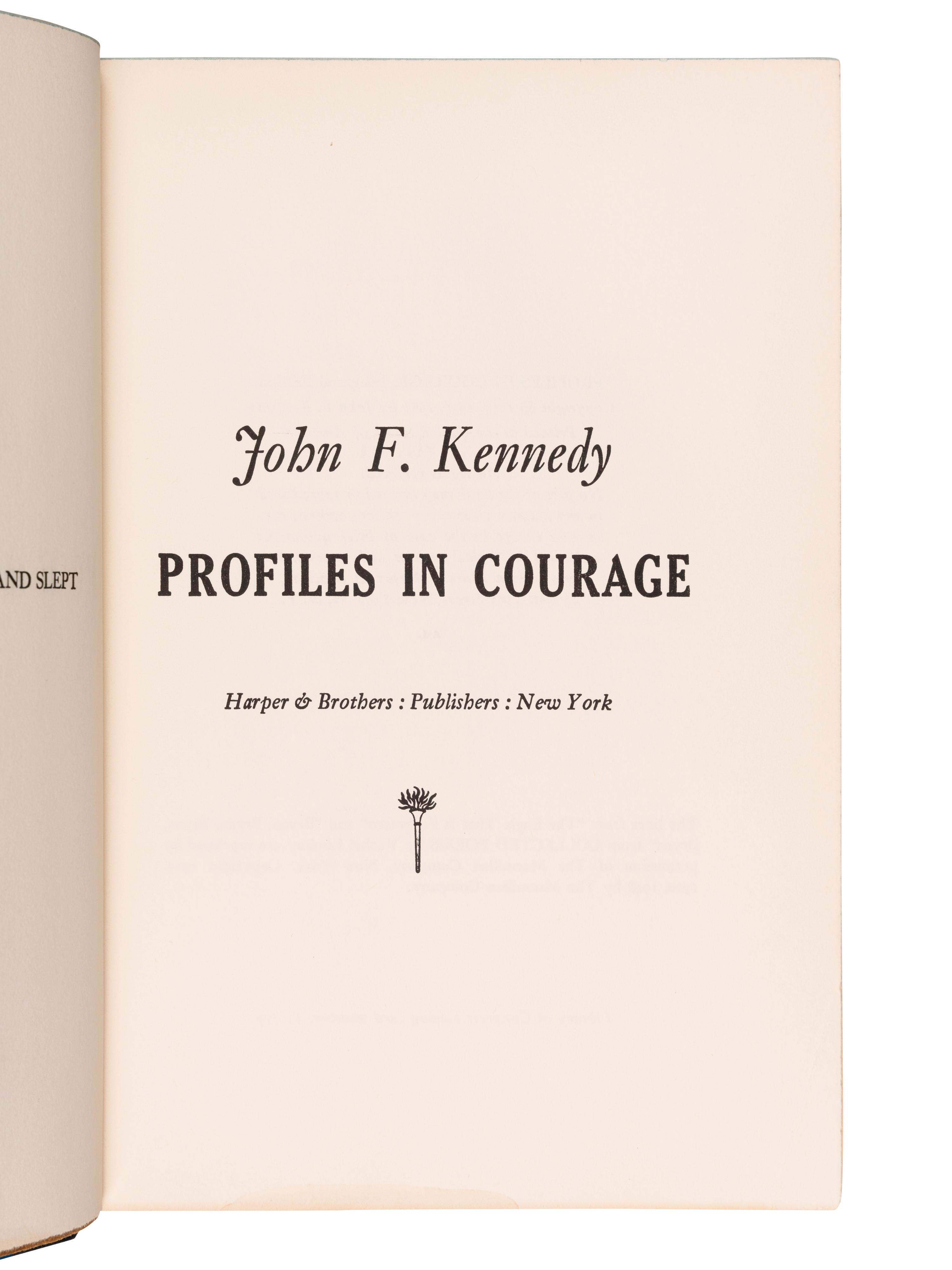 KENNEDY, John F. (1917-1963). Profiles in Courage . New York: Harper & Brothers, 1961.