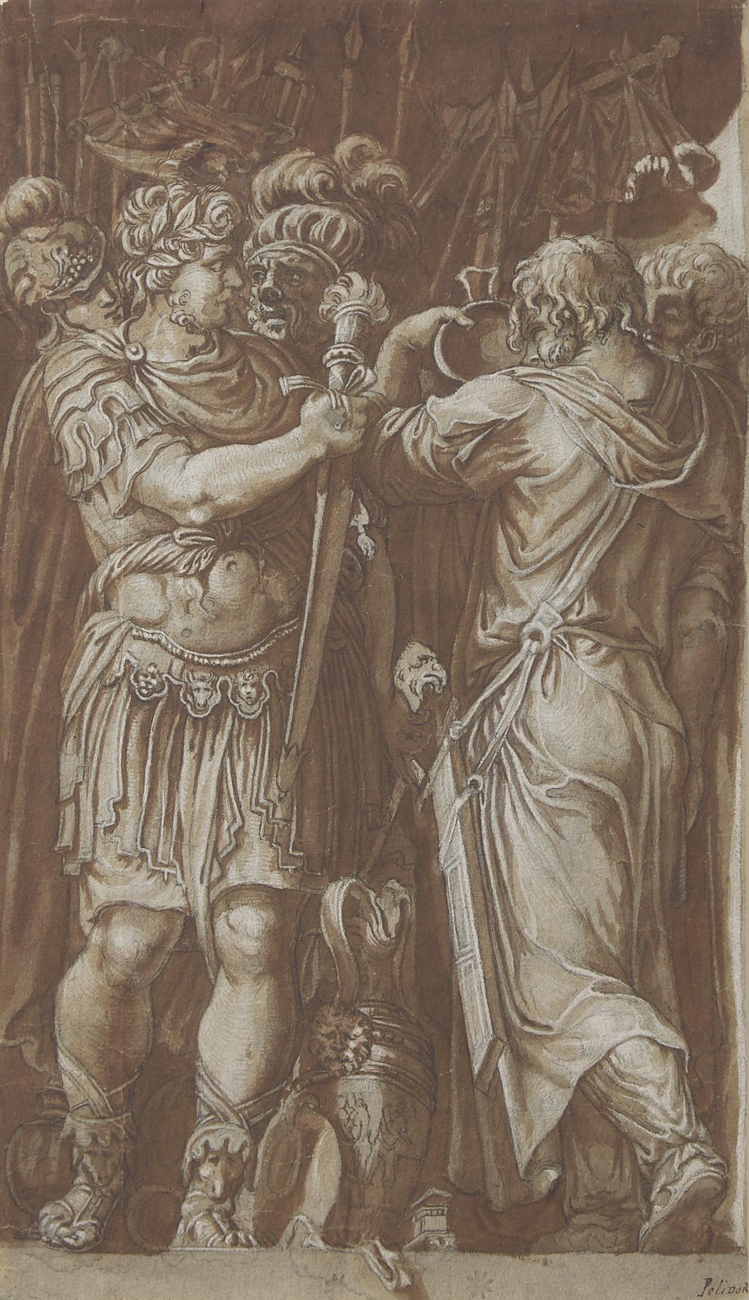 A Roman General with Soldiers, after the Palazzo Milesi Facade