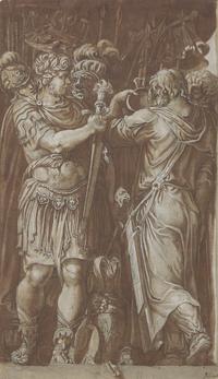A Roman General with Soldiers, after the Palazzo Milesi Facade