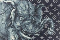 Louis Vuitton Limited Edition Chapman Steamer Backpack in Monogram Savane Canvas with Elephant Print, Chapman Brothers, Spring Summer 2017