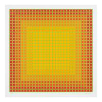 Julian Stanczak (American/Polish, 1928–2017) — A group of three screenprints ( Let it Be Orange; Yellow Filtration; Conferring Blue), 1981