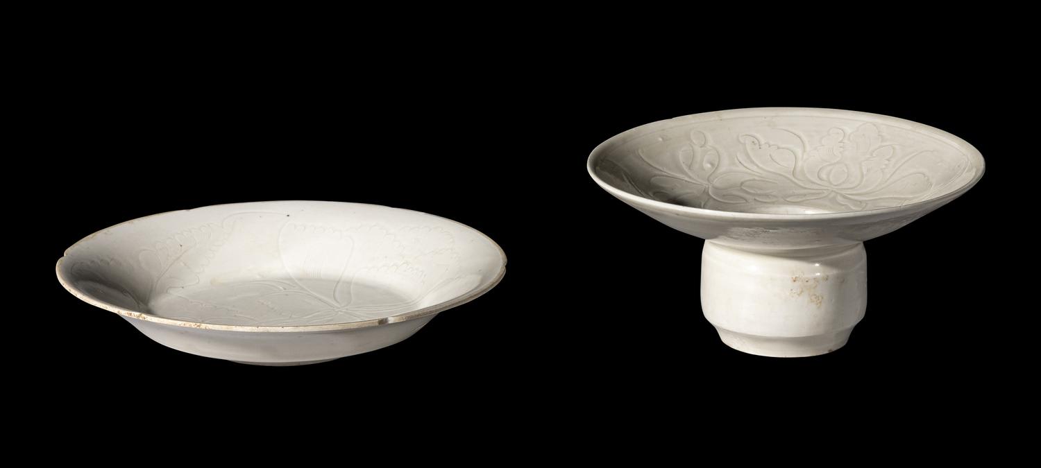 Two Chinese White Glazed Ding Porcelain Wares