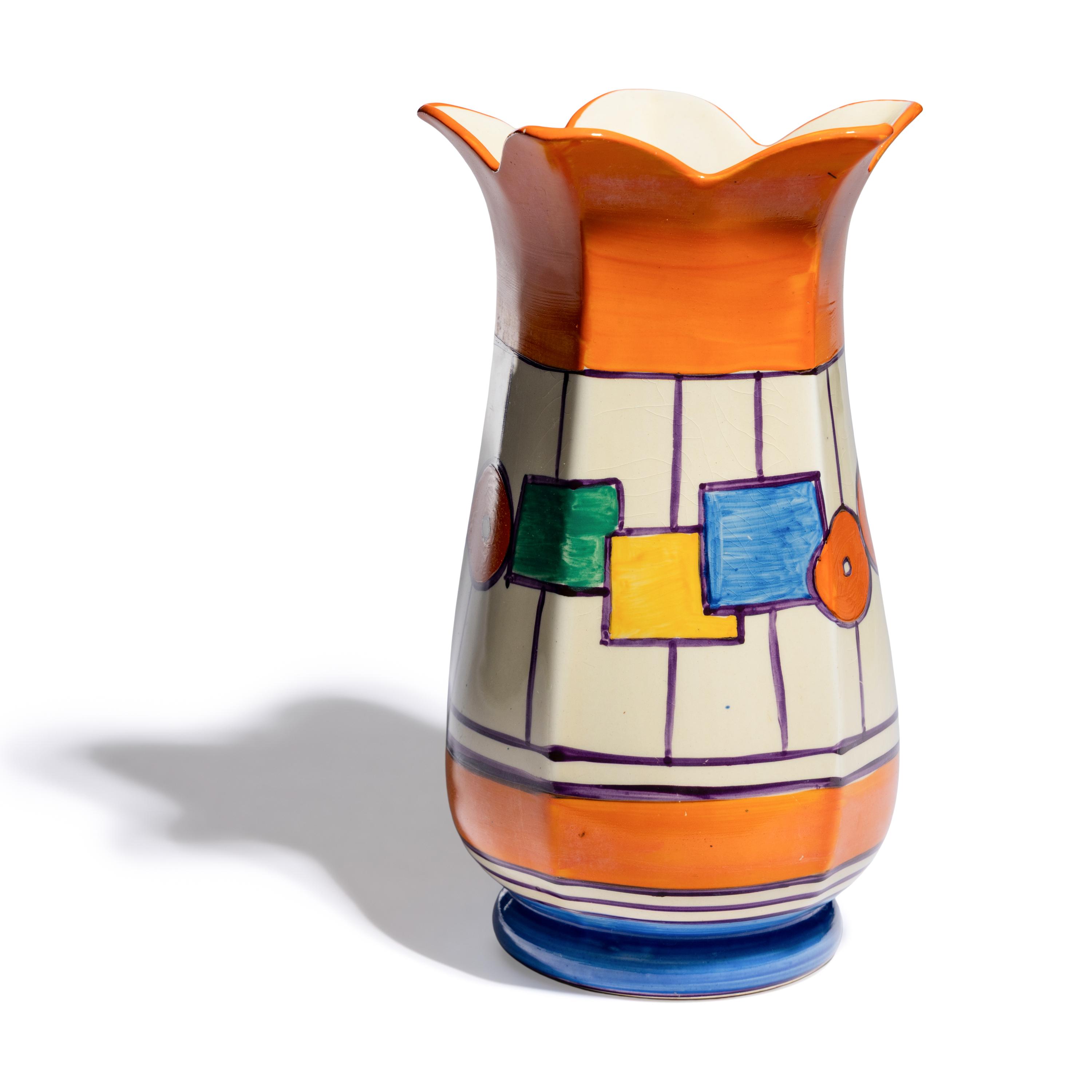 Clarice Cliff (English, 1899-1972) — Circles & Squares / Allsorts pattern vase