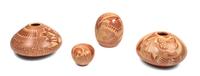 Four Redware Pueblo Seed Jars Height of first 2 3/4 inches