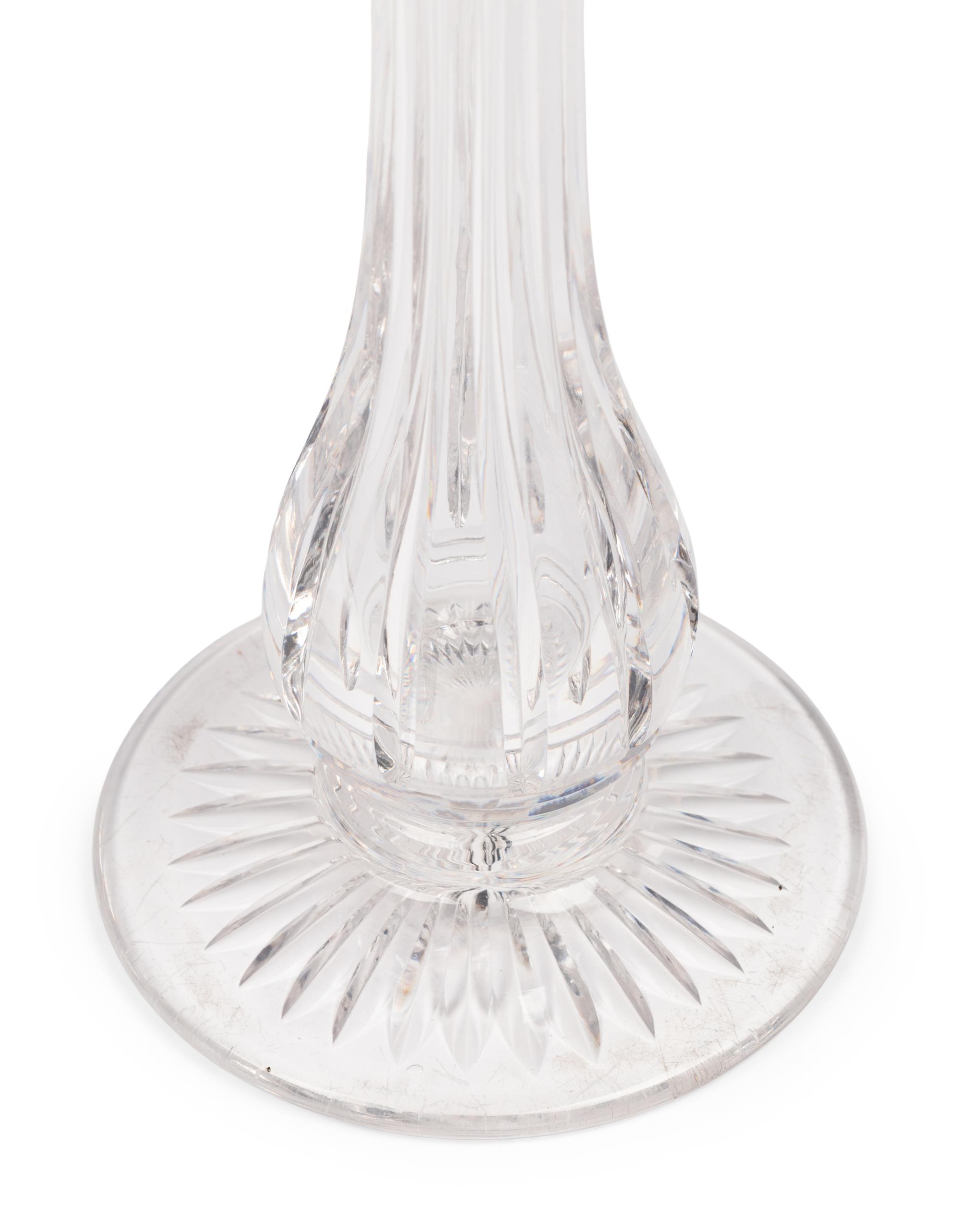 Two Edwardian Cut Glass "Cricklite" Candelabra