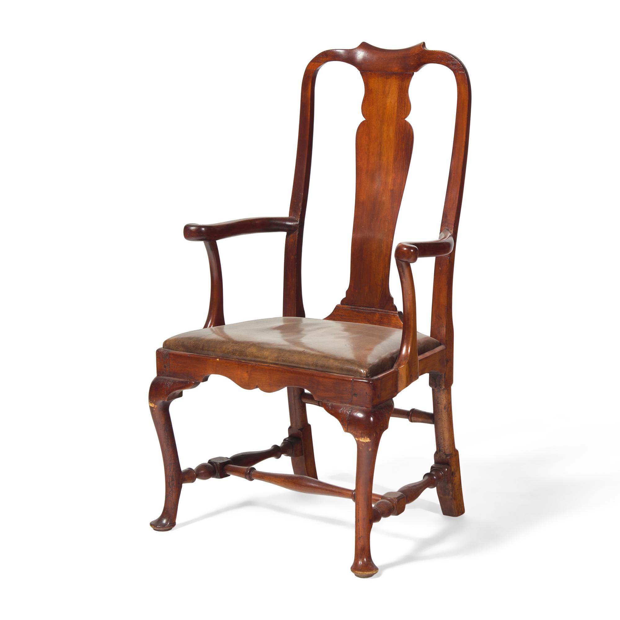 A Queen Anne Carved Maple Armchair