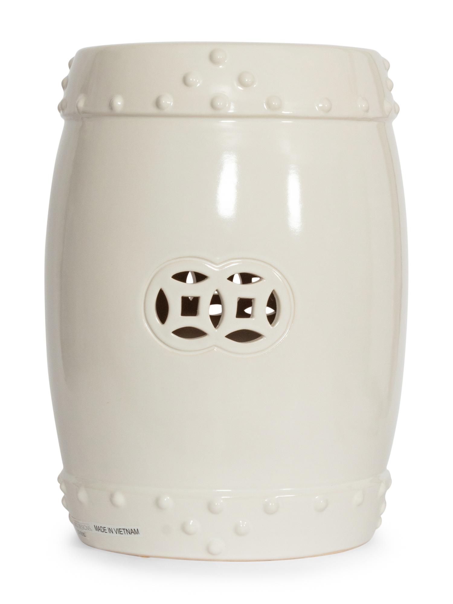 A White-Glazed Earthenware Garden Seat