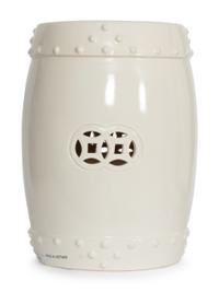 A White-Glazed Earthenware Garden Seat