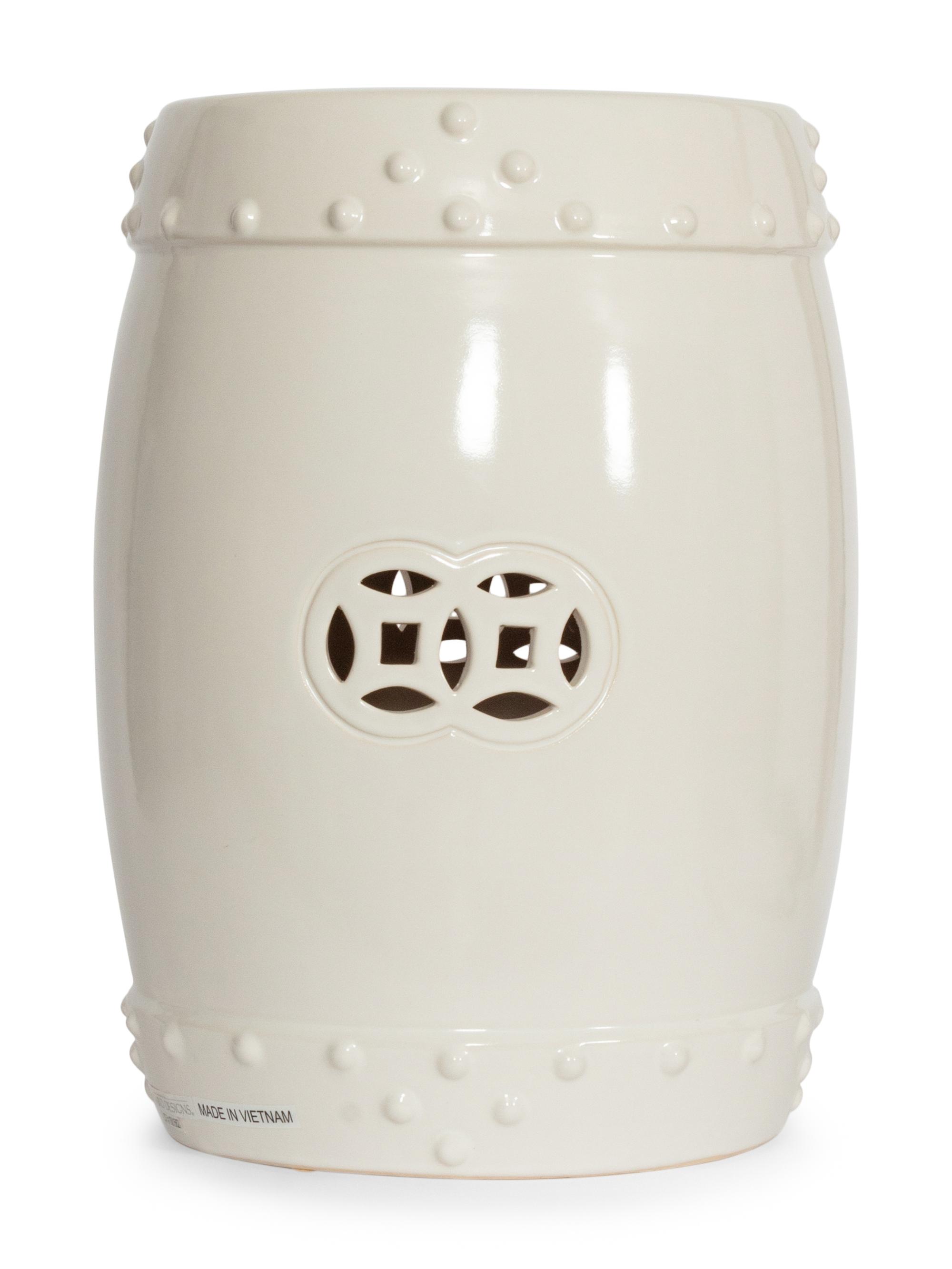 A White-Glazed Earthenware Garden Seat
