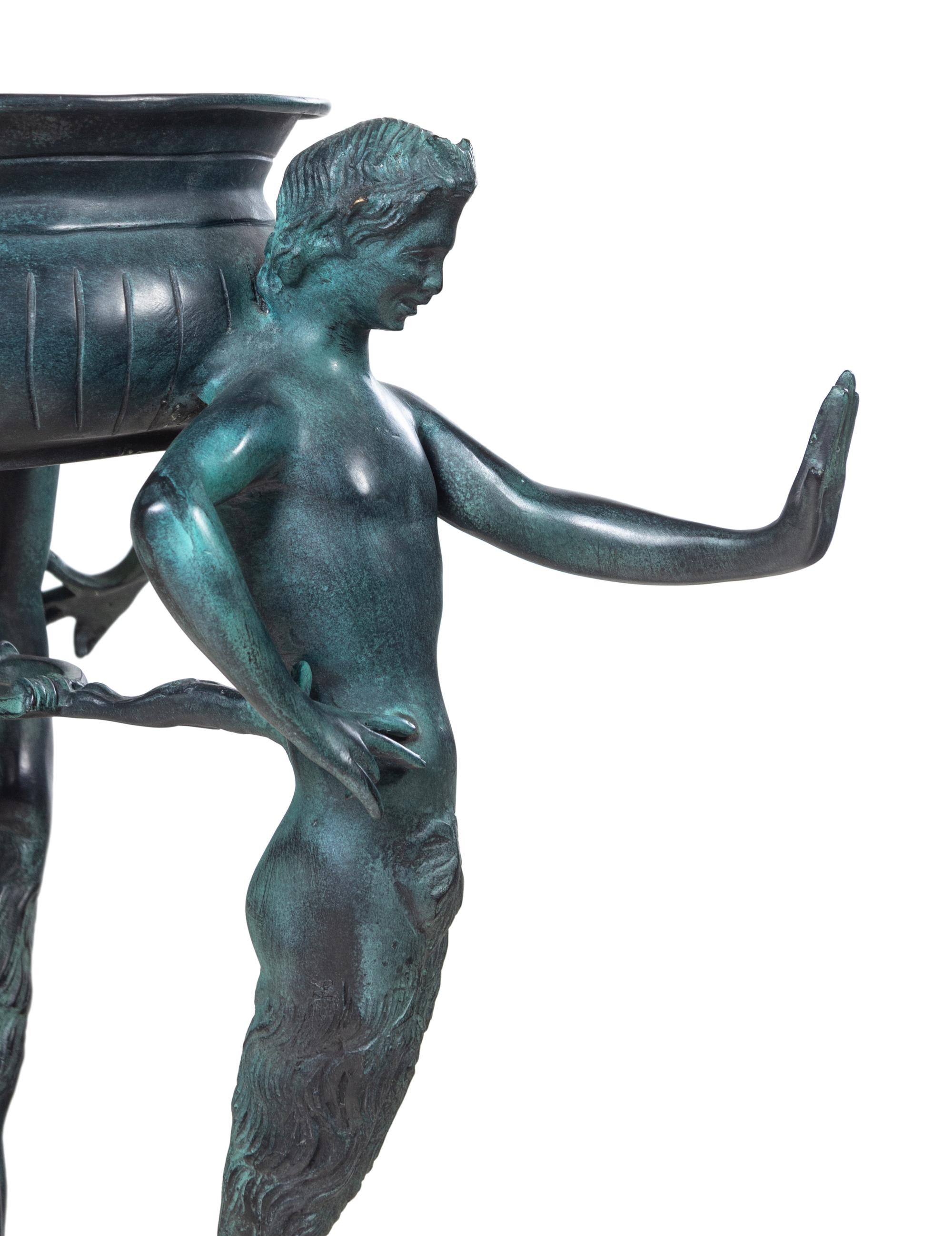 A Pompeiian Style Patinated Metal Side Table