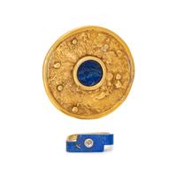 COLLECTION OF YELLOW GOLD AND LAPIS LAZULI JEWELRY