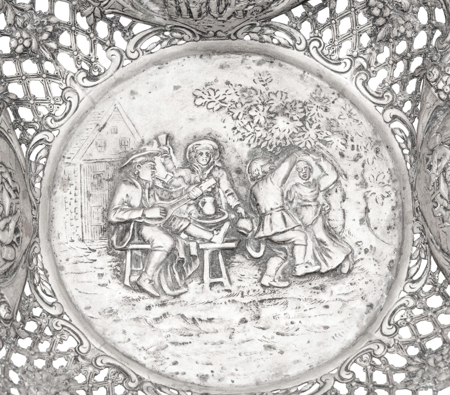 A German Silver Reticulated Basket