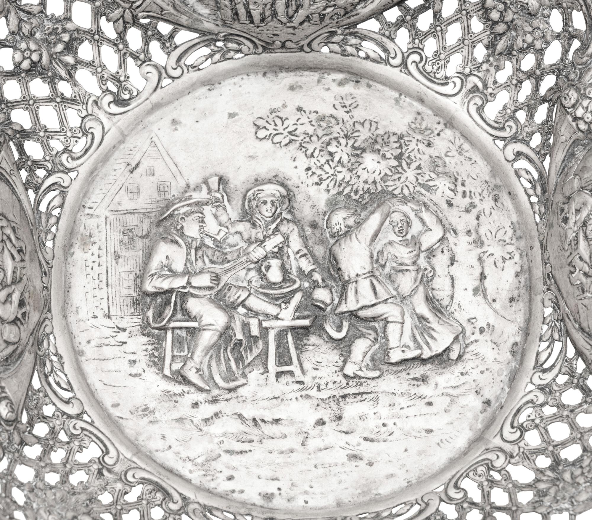 A German Silver Reticulated Basket