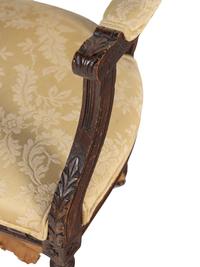A Louis XVI Style Walnut Fauteuil