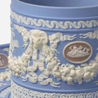 A Wedgwood Tricolor Jasperware Cup and Saucer UK, circa 1820