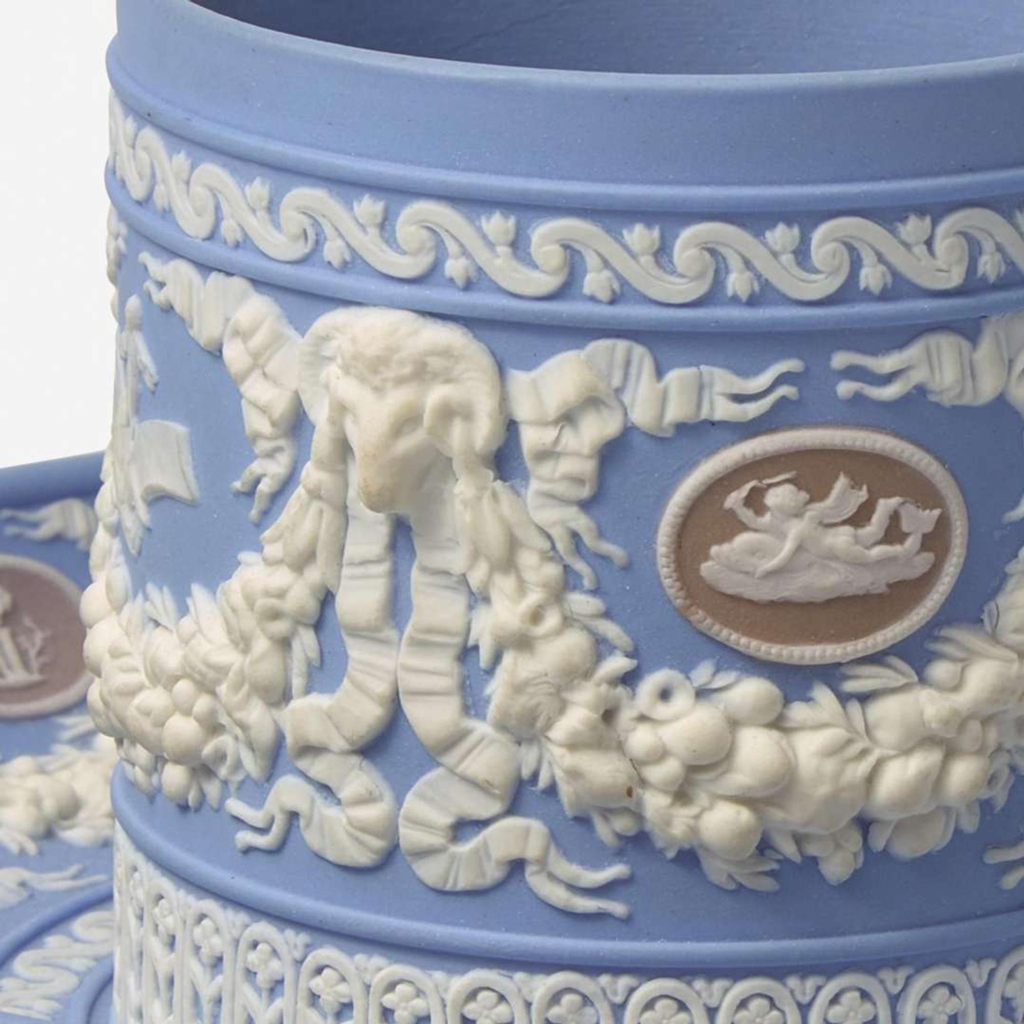 A Wedgwood Tricolor Jasperware Cup and Saucer UK, circa 1820