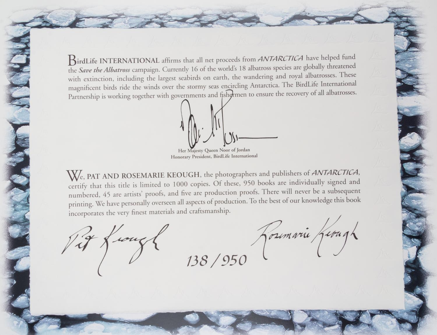 KEOUGH, PAT AND ROSEMARIE. Antarctica. BC, 2002. Limited, signed.
