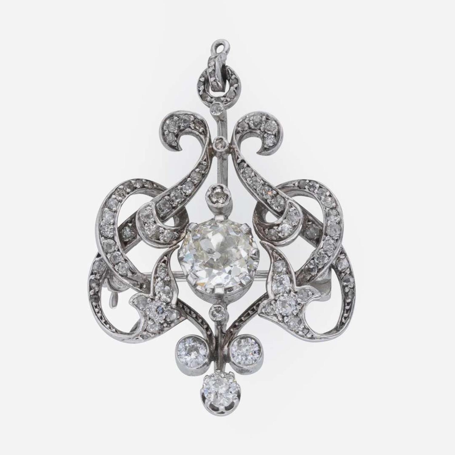 A Platinum and Diamond Pendant